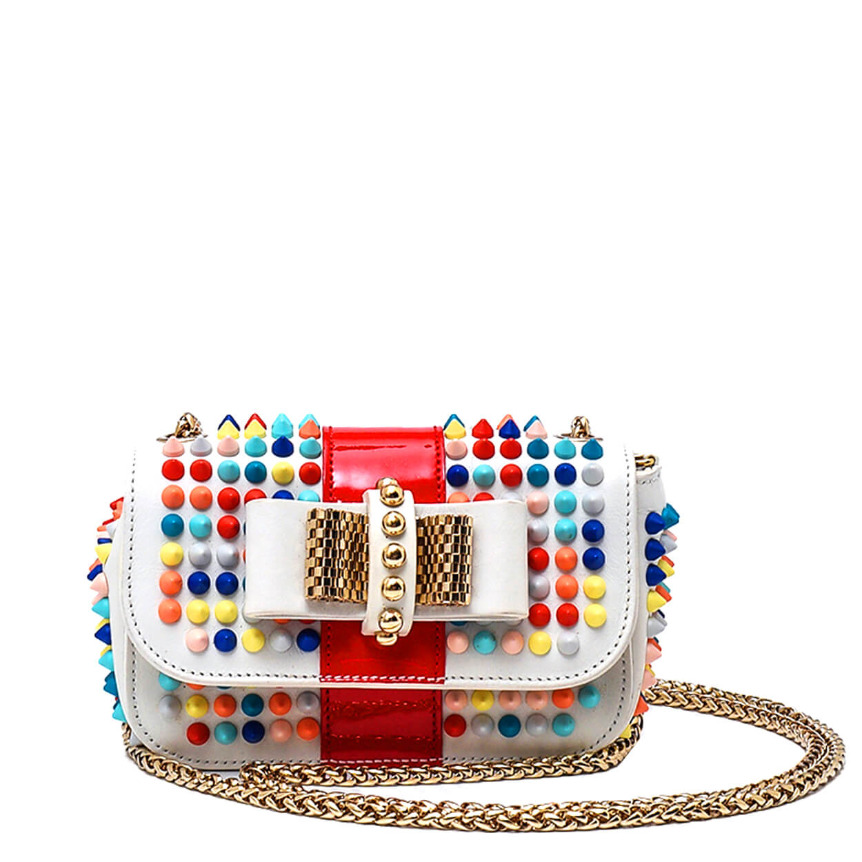 Christian Louboutin -White Mini Sweet Charity Spikes Bag